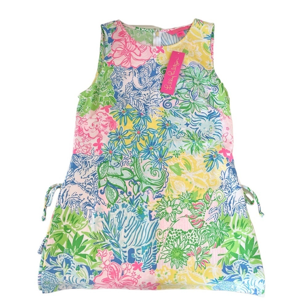 Lilly Pulitzer Donna Tunic Top Multi Colored Floral Cheek To Cheek Zip Up XSmall